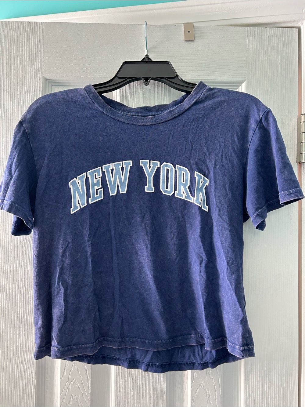 Rebellious One Navy 'New York' Crop Tee